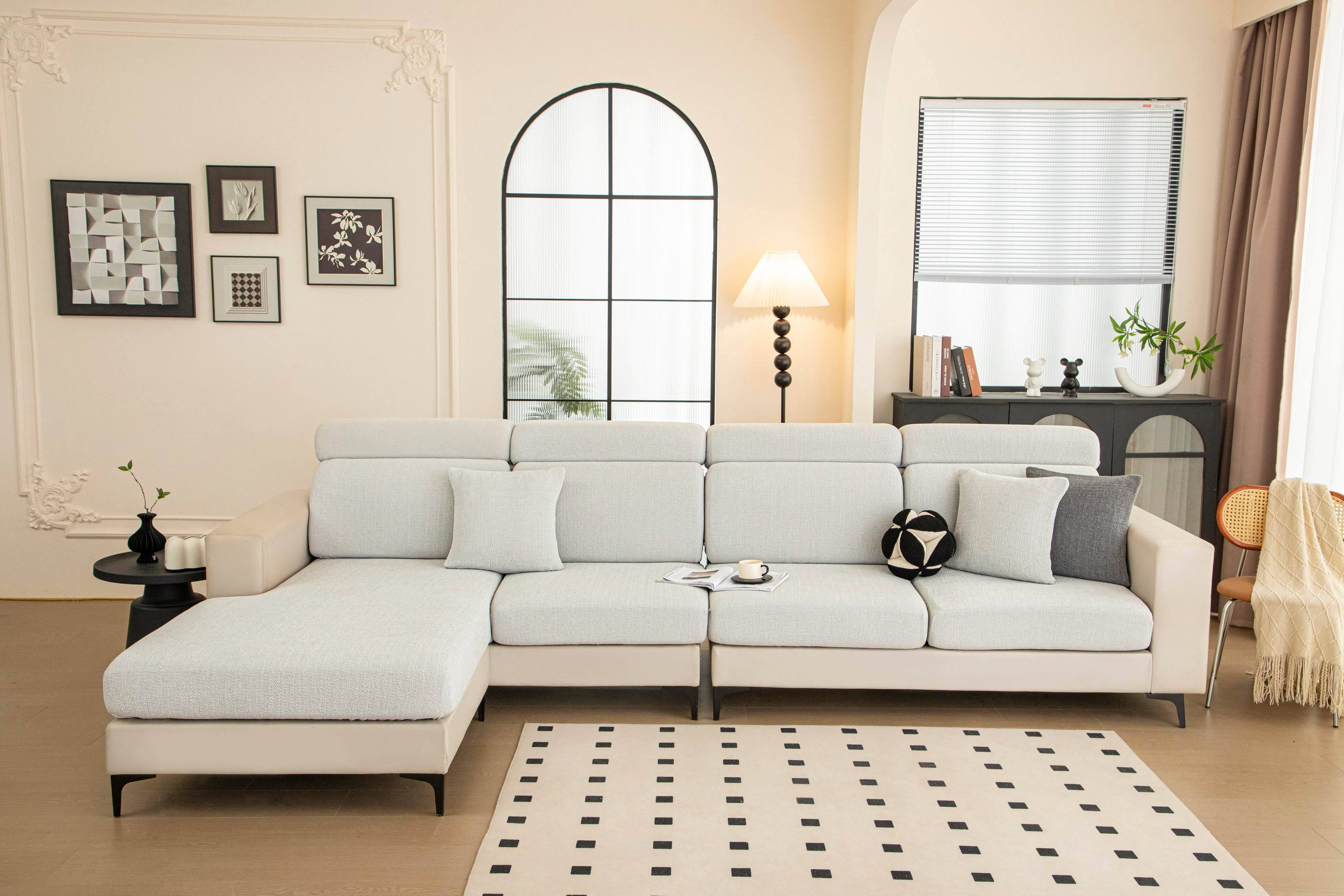 Cozee Chenluxe Sofa Cover in full sofa view, made from signature plush chenille material with a refined linen-like texture and durable stretch fit.