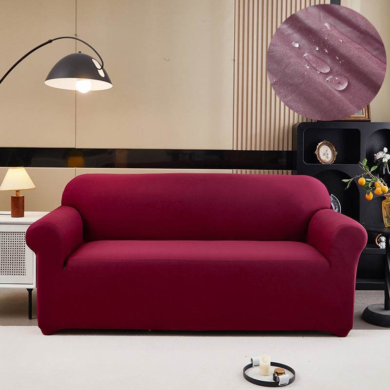 Sofa fitted with the Cozee Comfort Guard Slipcover, featuring a sleek, water-resistant fabric and snug 4-way stretch fit that protects against spills, stains, pet hair, and daily wear in busy homes