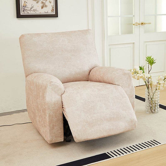 Stretch-fit recliner slipcover with a snug, tailored fit providing full coverage and protection from spills, pet hair, and everyday wear