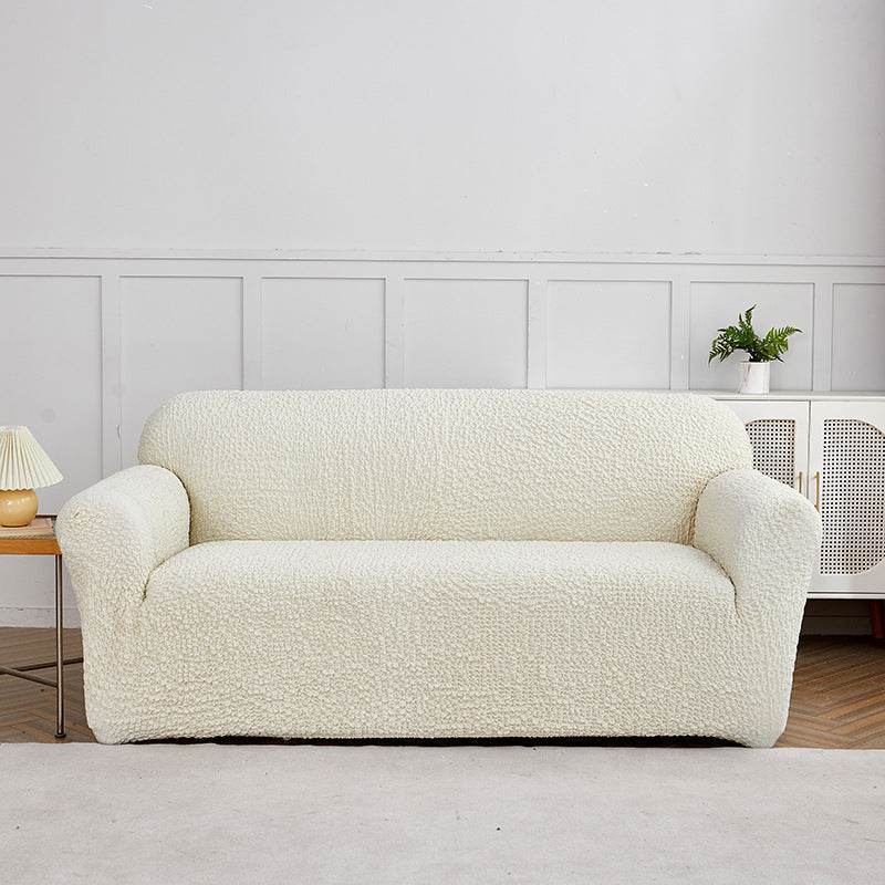 Full view of sofa with Cozee Microfiber Slipcover, showing soft, lightweight fabric that protects against dust, pet scratches, and daily wear