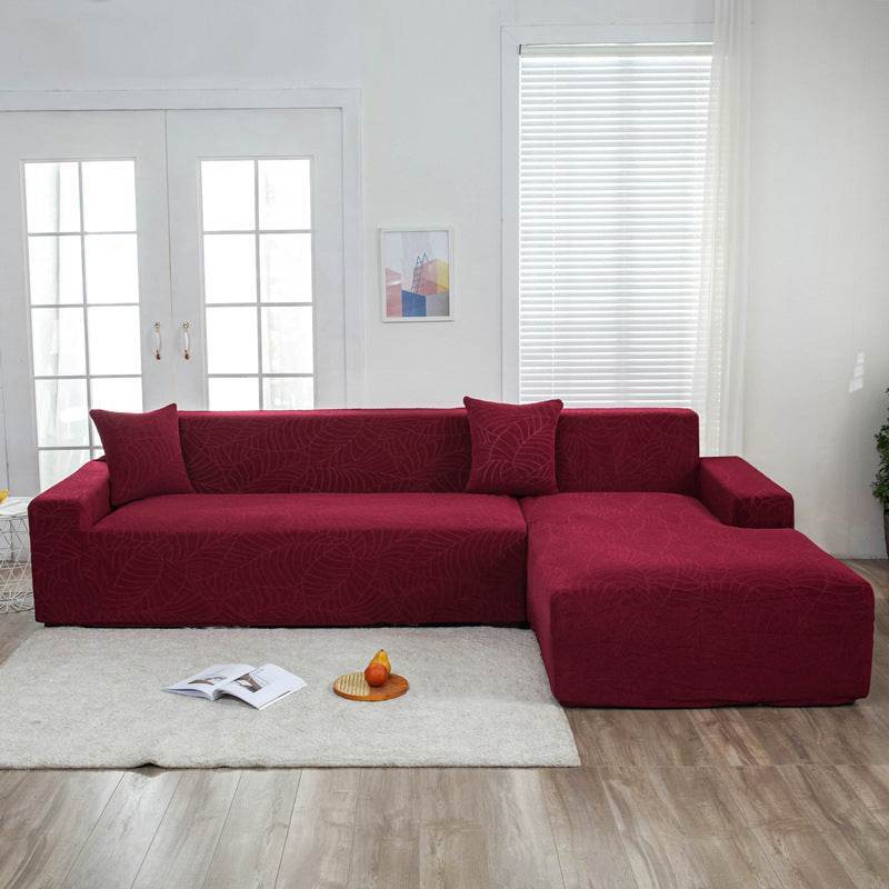 Full view of a sofa fitted with the Cozee SoftWeave Slipcover, featuring soft stretch fabric for a smooth, tailored fit that protects against spills, stains, and daily wear—perfect for busy homes