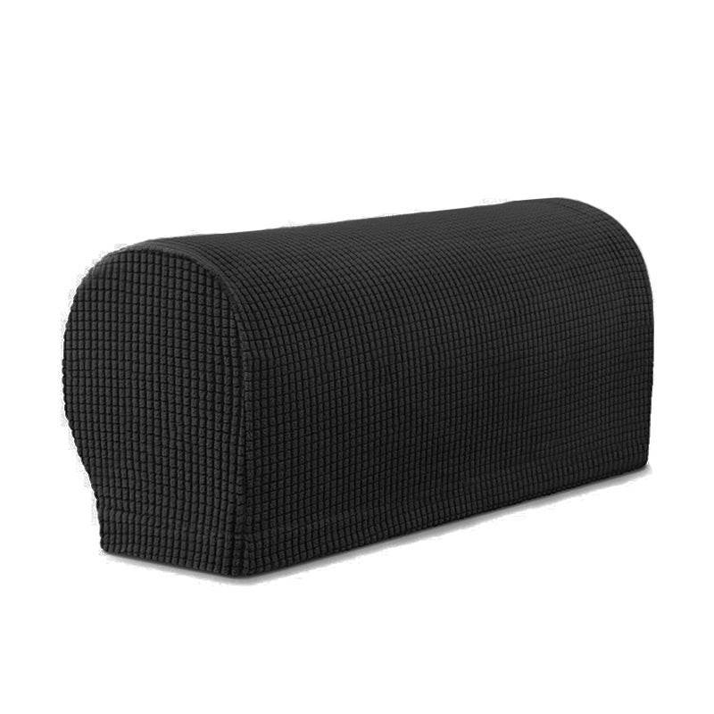 Close-up of a sofa arm fitted with the Cozee Timeless Arm Cover, featuring ultra-soft fleece fabric and a snug, stretchable fit that protects armrests from spills, dust, and pet hair