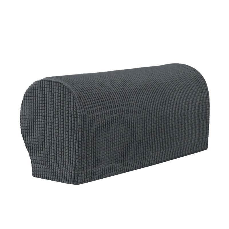 Close-up of a sofa arm fitted with the Cozee Timeless Arm Cover, featuring ultra-soft fleece fabric and a snug, stretchable fit that protects armrests from spills, dust, and pet hair