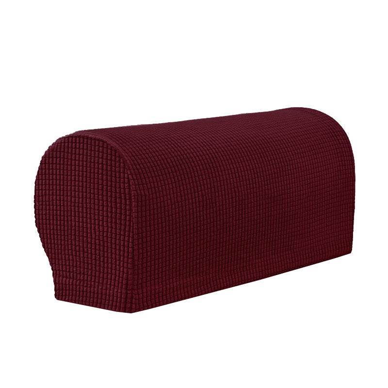 Close-up of a sofa arm fitted with the Cozee Timeless Arm Cover, featuring ultra-soft fleece fabric and a snug, stretchable fit that protects armrests from spills, dust, and pet hair
