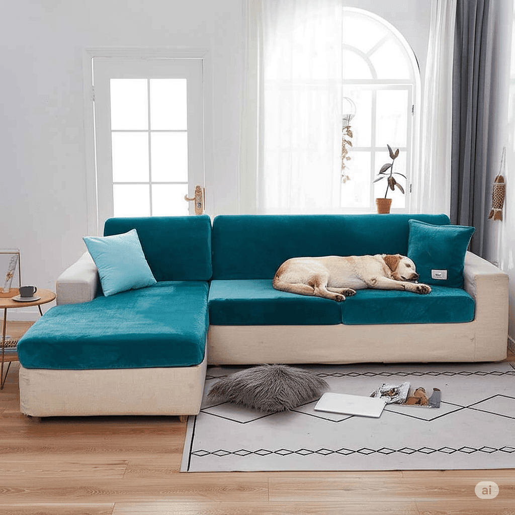 Plush velvet sofa cover with a snug stretch fit—perfect as couch covers, chair covers, or sectional couch covers. Protects like recliner covers with premium style.